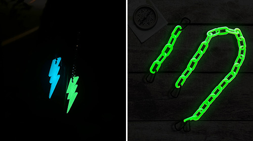 蓄光製品　射出成形品　蓄光SDGsピンバッジ　蓄光フィギュア 蓄光キーホルダー